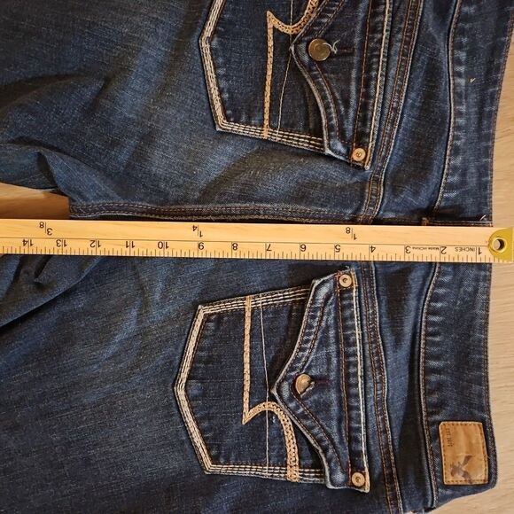 American Eagle Jeans Womens 10 Blue Artist Flare Dark Wash - Picture 10 of 12